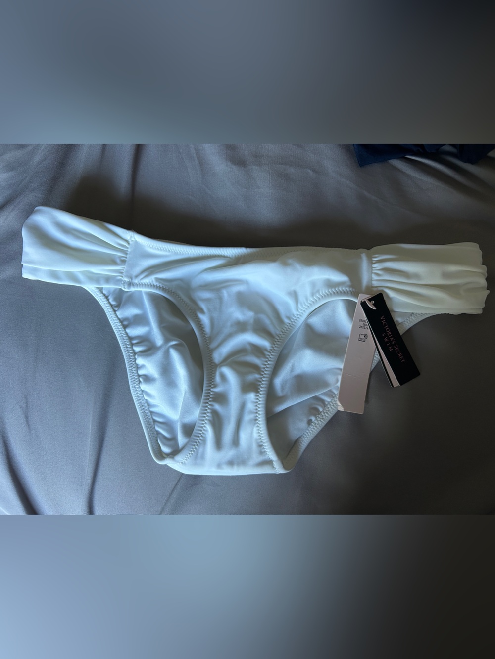 Victoria's Secret White Ruched Side Bikini Bottom Sz Sp